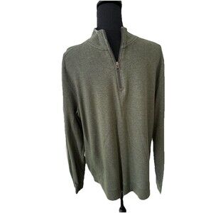 English Laundry Men’s XL Olive Quarter Zip Pullover Sweater Casual Lightweight